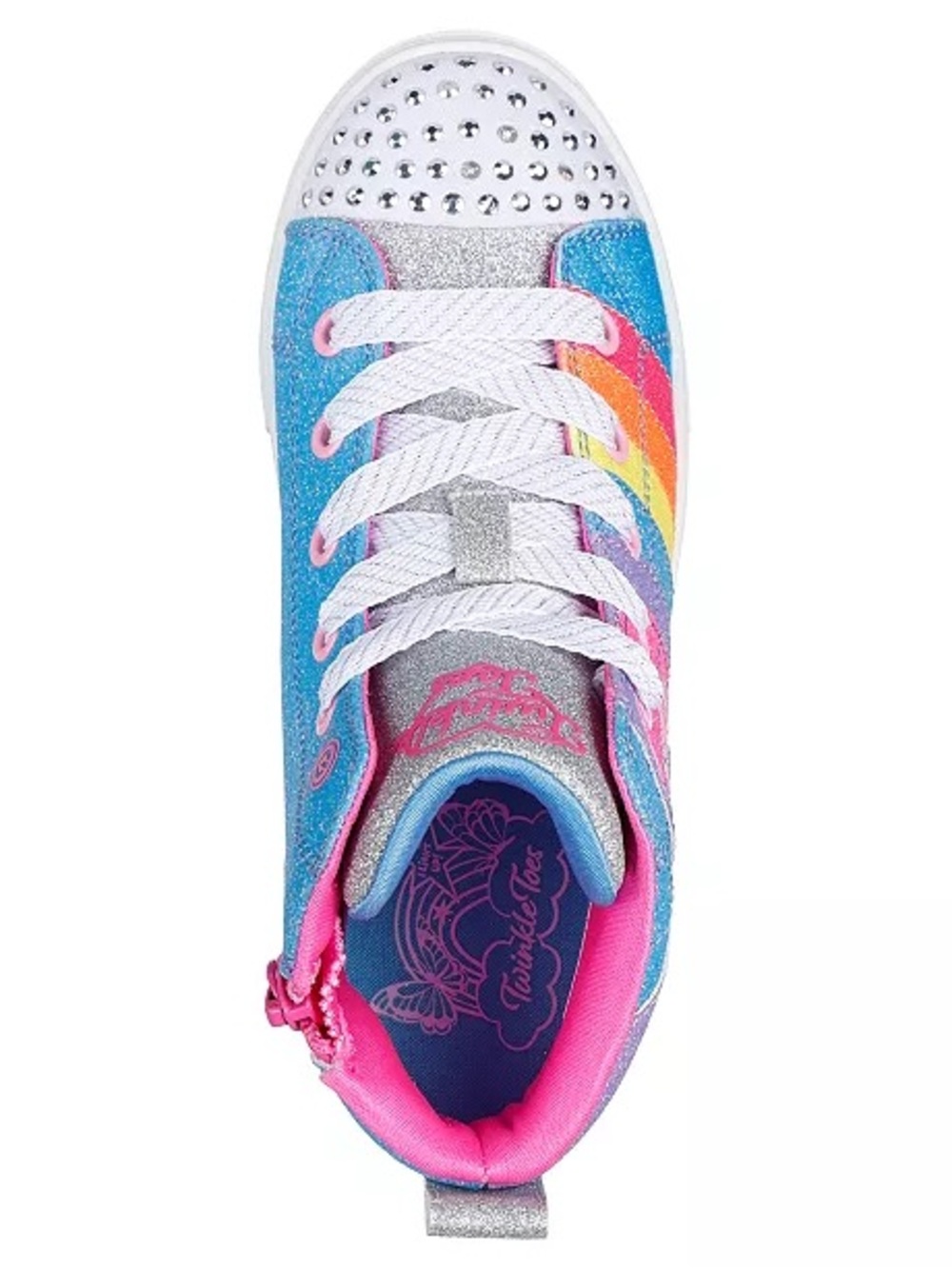 GUC Skechers Girls Twinkle Toes Heart Pop Light Up High-Top Sneakers size 3 - Picture 2 of 10